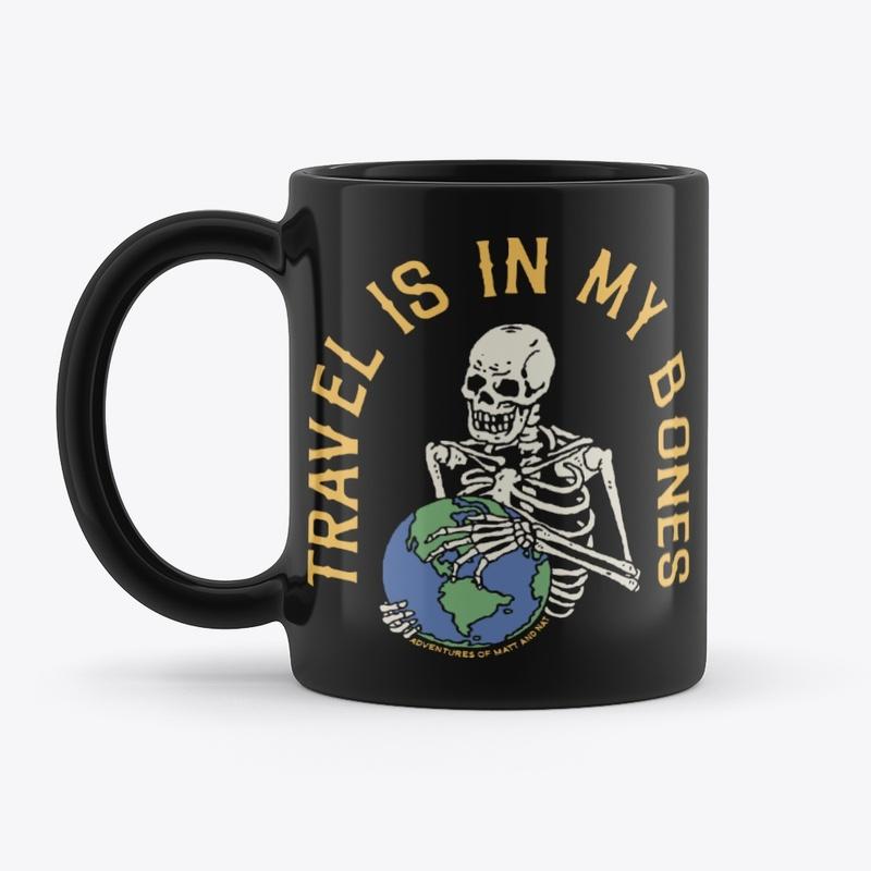 "Travel Is In My Bones" Black Mug