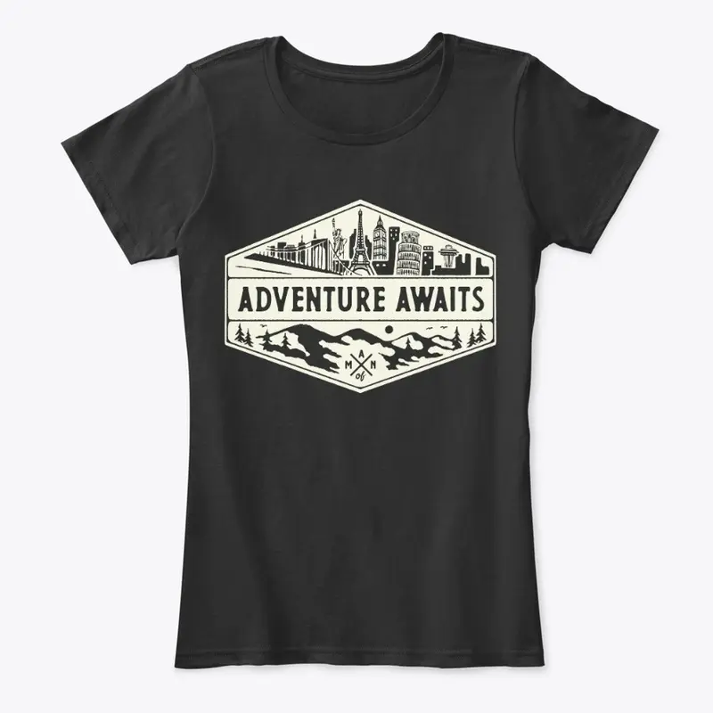 Women's "Adventure Awaits" Slim Tee