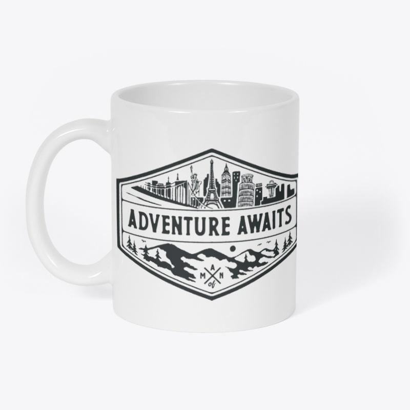 "Adventure Awaits" White Mug