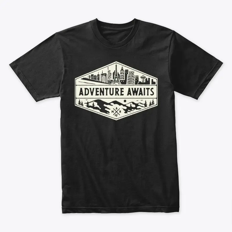 Men's "Adventure Awaits" Slim Tee