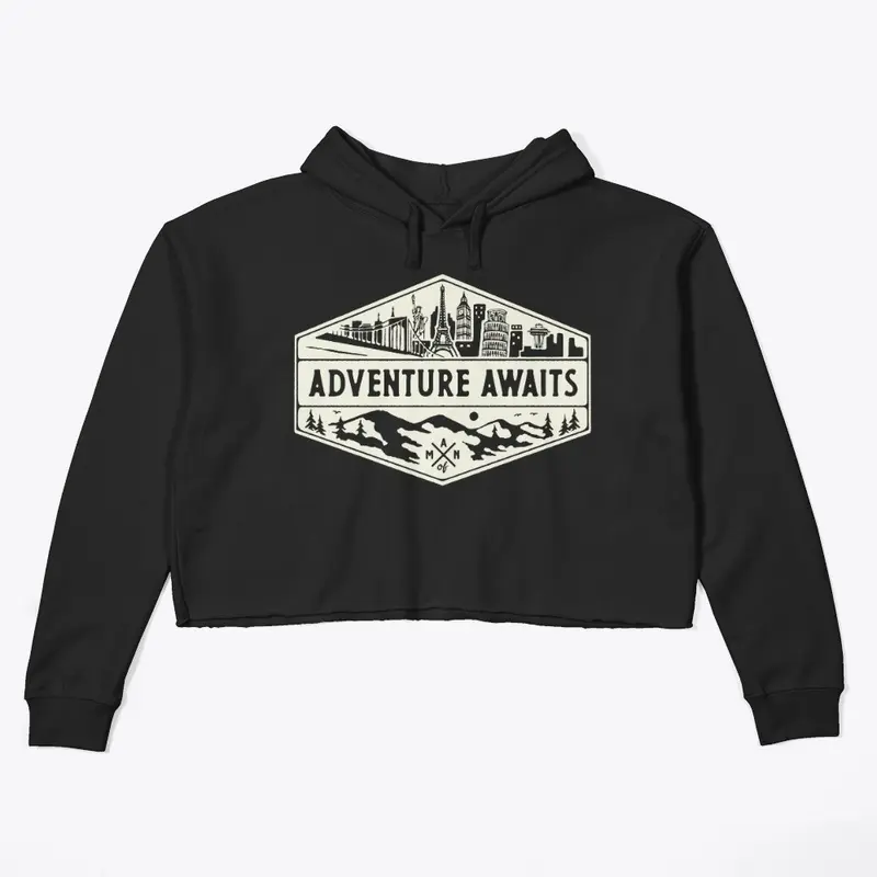 "Adventure Awaits" Crop Hoodie